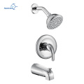 Aquacubic Polished Chrome Shower Faucet Set Rainfall Showerhead Ceiling Mounted Bathroom Shower Mixer Tap